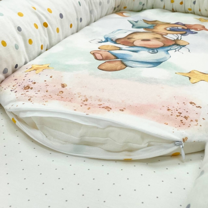 Protectie somn – Baby Nest patut bebe Ursulet albastru